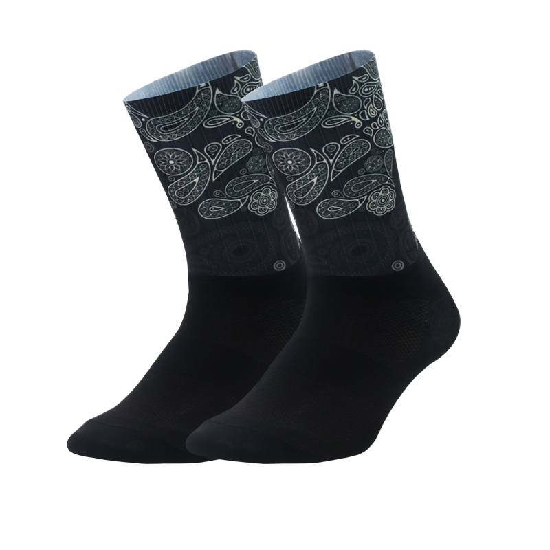 PCycling Calzini competitivi per bicicletta Scheletro Calzini a tubo centrale traspiranti ad asciugatura rapida Attrezzatura per montagna bicicletta da strada fuoristrada: Grigio