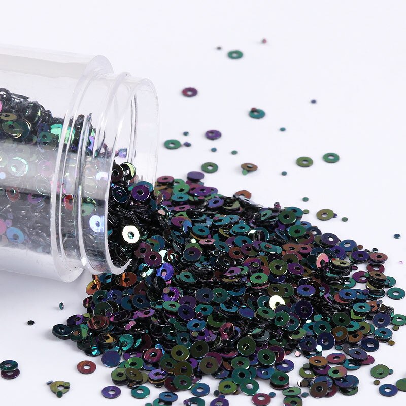 4000 Stks/partij 2Mm Platte Ronde Losse Pailletten Pailetten Naaien Wedding Craft, Kleurrijke Nail Arts, nachtclub Jurk Naaien Accessoires: AB Black 320