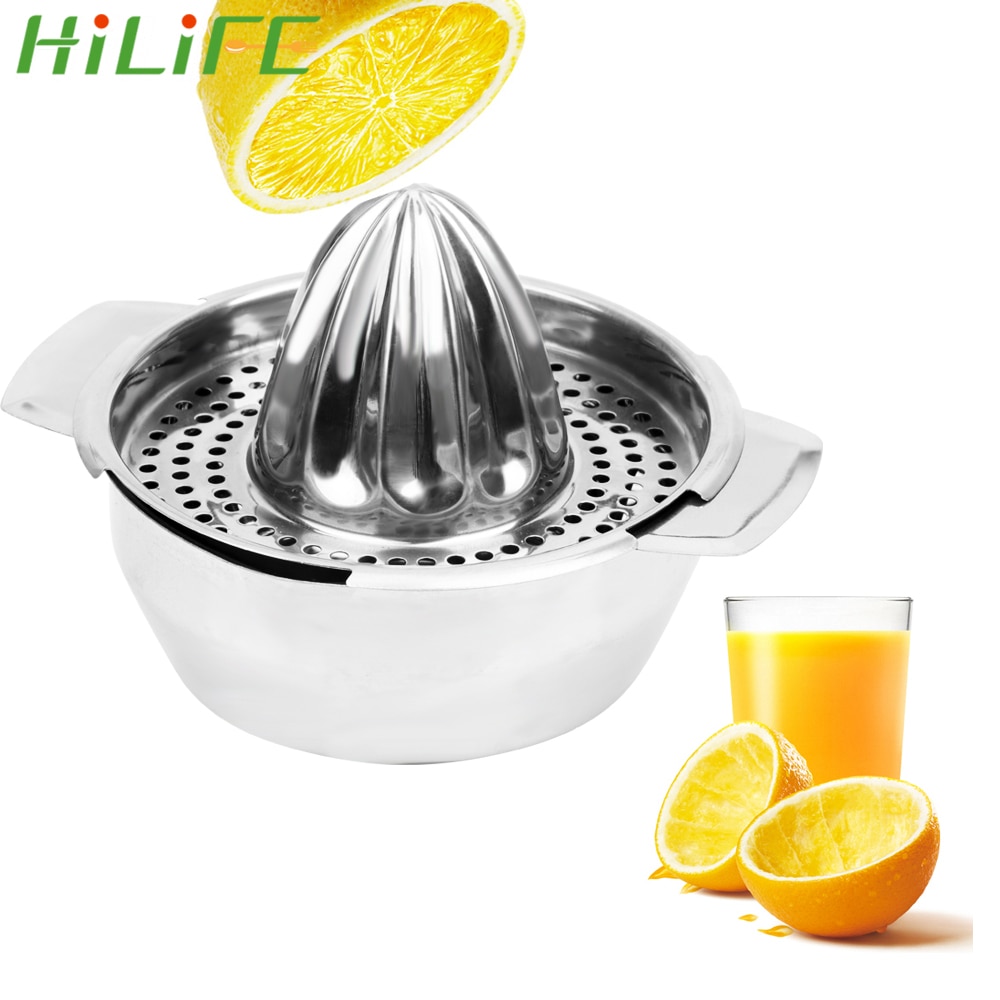 Hilife manuell juicer i rustfritt stål hånd appelsin sitron fruktpresse pressepress juicer maskin multifunksjon manuell sitrus juicer