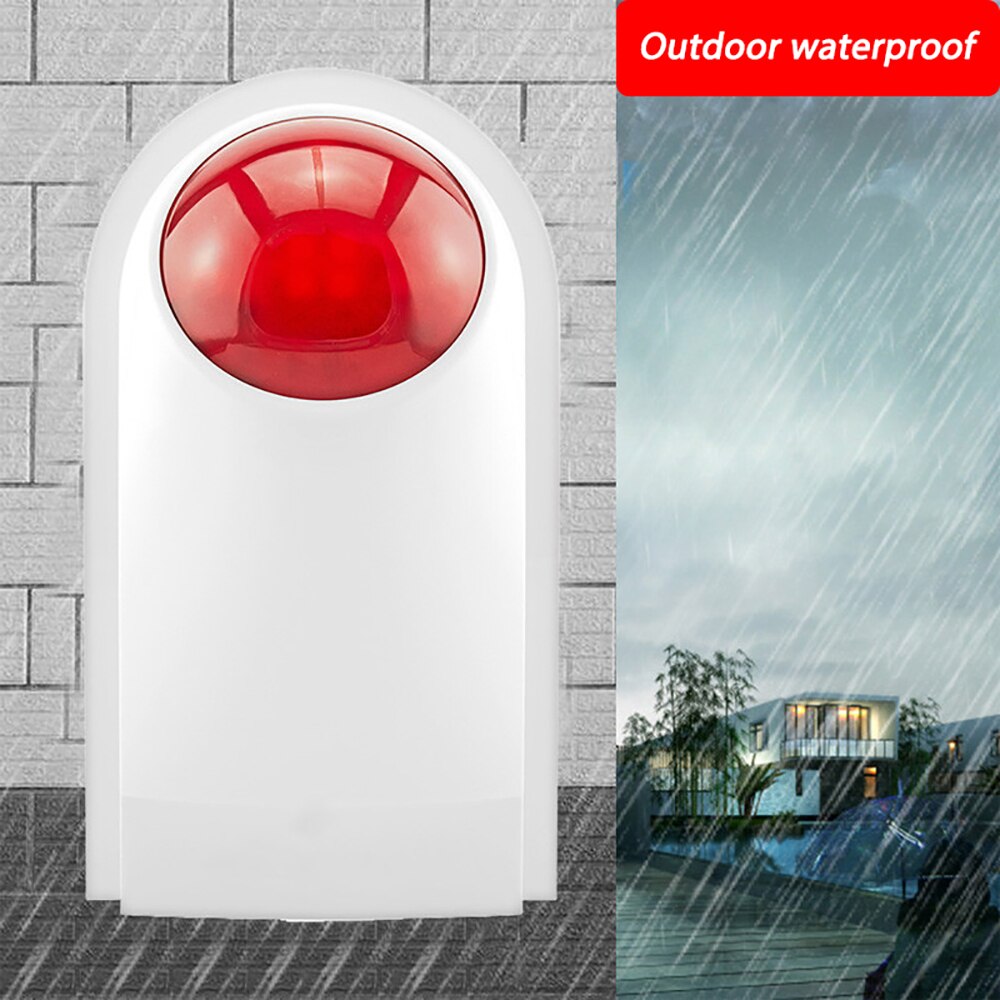 Wireless outdoor waterproof siren with 120db siren and red flashing safety alarm system Wireless sound and light outdoor siren