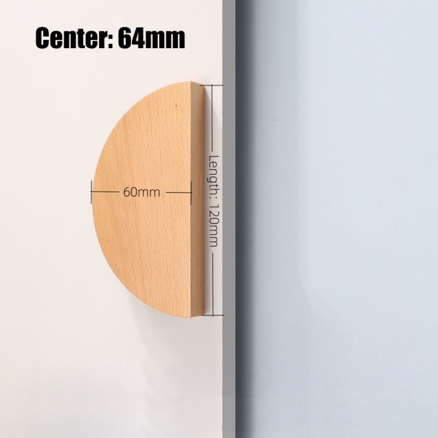Manijas de puertas de gabinete de madera, perillas de cajón semicirculares, tiradores de armarios, muebles de armario para habitación de niños, manijas de madera semicirculares: Plata