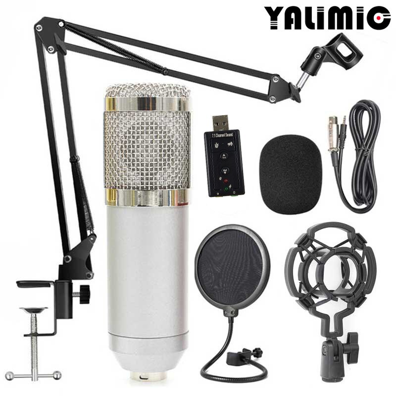 Microfono a Condensatore BM800 - Cablato 3.5mm con Scheda Audio USB NB-35 per Computer Karaoke: 8