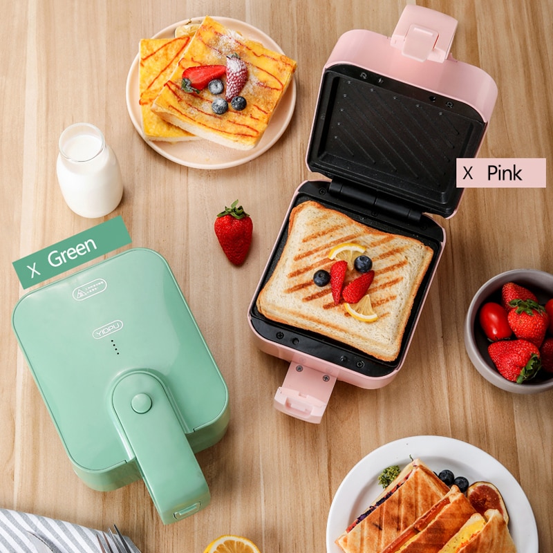 220V máquina de Waffle Sanduicheira Torradeira Cozimento Elétrica Multifuncional Máquina de Café Da Manhã Panqueca Sandwichera Aquecimento Lateral Dobro
