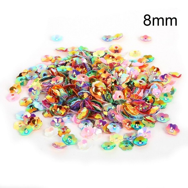 600-3800 Pcs (4/6/8/10mm) wit & Gemengde PVC ronde cup losse pailletten 3D Pailletten Bloem Voor Kleding Accessoire DIY Art Decoratie: 8mm Mix 950Pcs