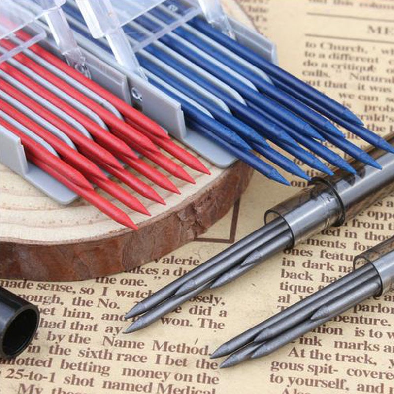 Dikke Potlood Core Gekleurde Tekening 2mm Super grof HB/2B/3B 4B rood/blauw potlood Core Leuke Potlood Le