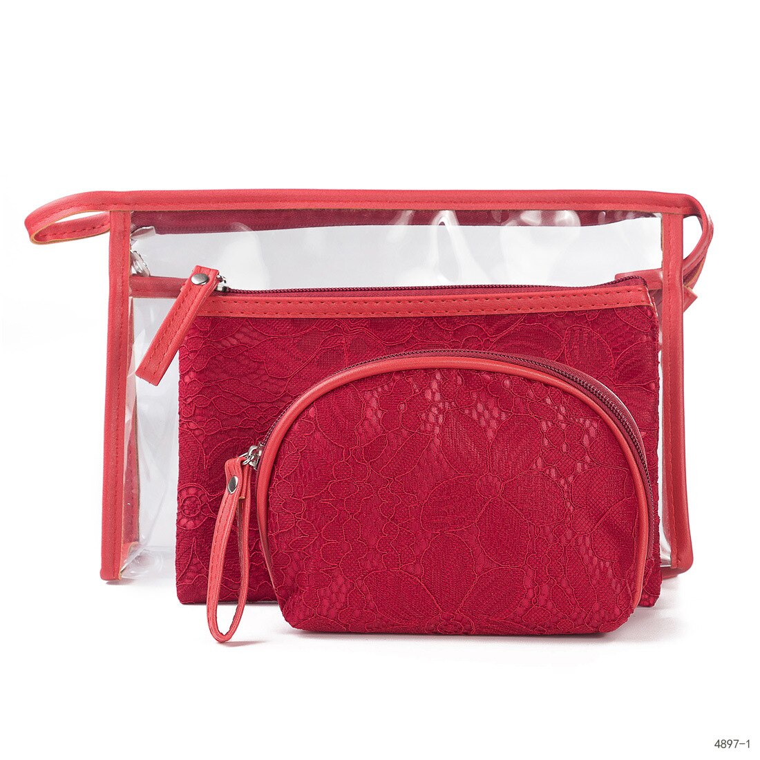 Miyahouse 3 pcs/set Make Up Bags Women Jelly Cosmetic Bag Waterproof Transparent Makeup Pouch Beauty Bags: 4897-1
