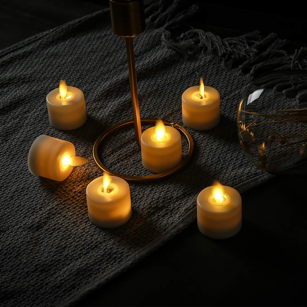 Pack of 3 Led Flameless Candles for Fireplace Candelabra or Desk Decor Flickering White Light Moving Flame Wick Pillar Candle