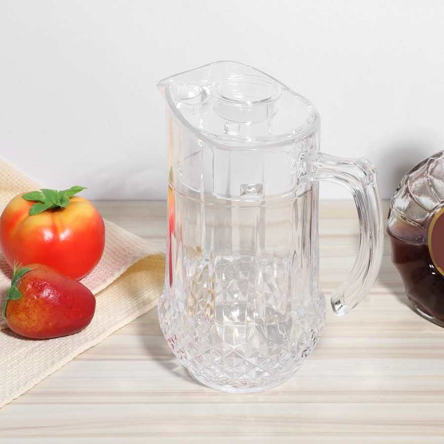 1300ml Acrylic Cold Water Jug Draft Beer Pot Duckbill Kettle with Lid for KTV Bar Hotel Household Water Pot