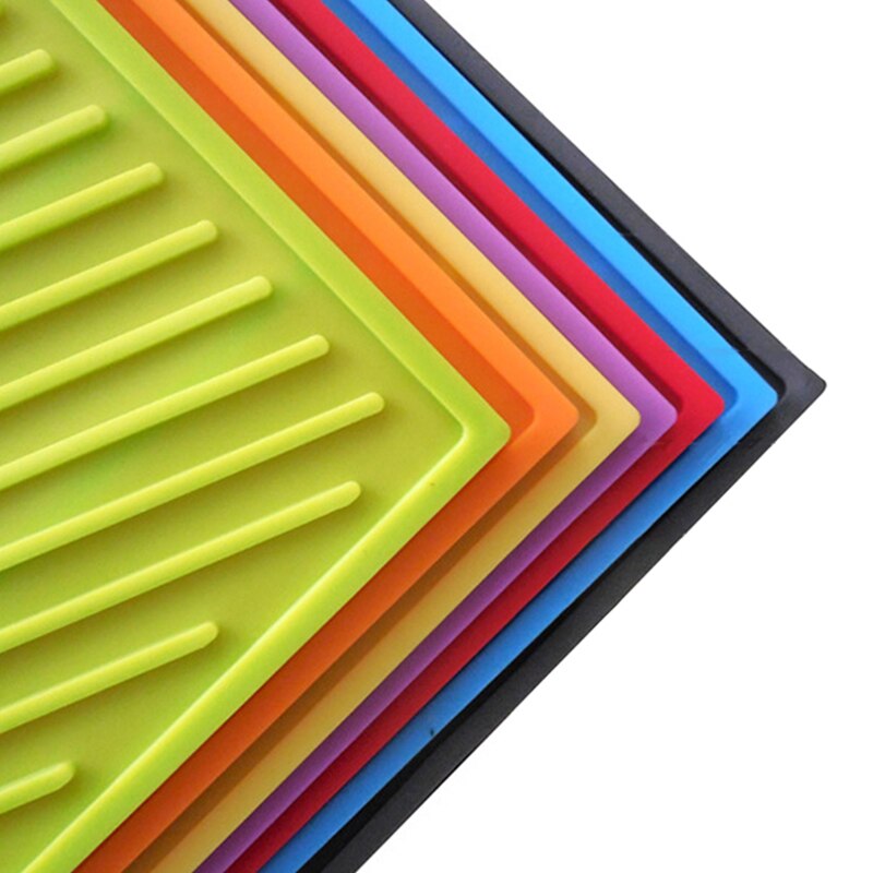 Silicone Dish Drying Mat Heat Resistant Draining Tableware Pad Dishwaser Cushion Pad Non-Slip Dinnerware Table Mat Placemat