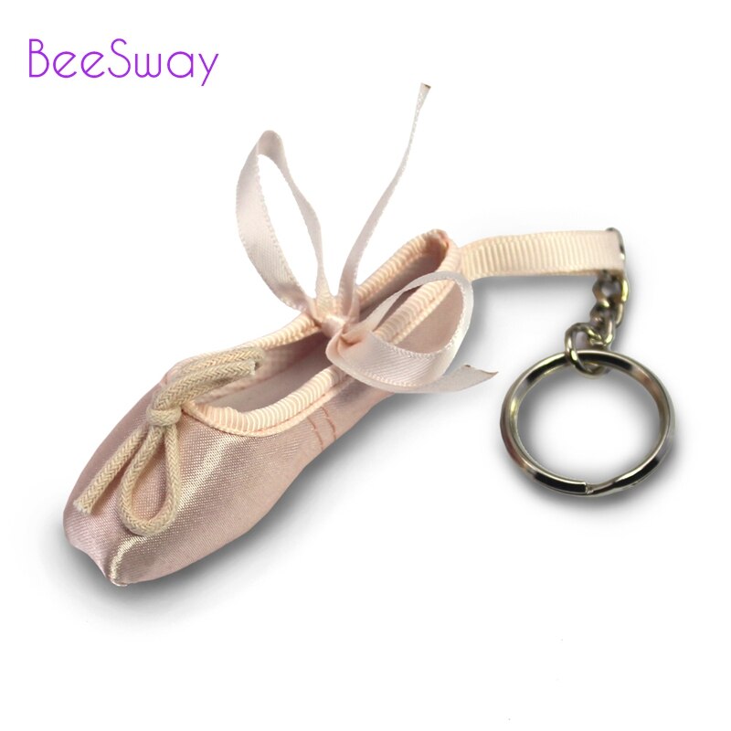 Mini danser satin ballet nøglering lilla ballet tå nøglering ballet sko nøglering dans lille værktøj til piger