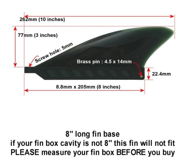 saruSURF US Box Center River & surf SUP fin Safety Flex Soft 3" for SUP Longboard airSUP Black