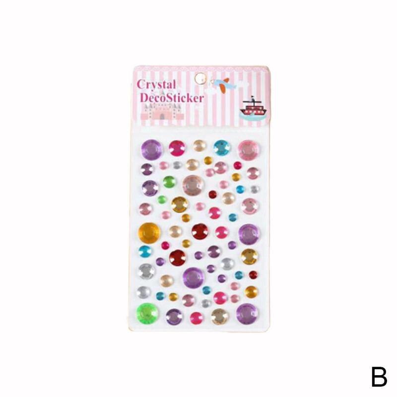 Pegatinas de diamantes de imitación 3D DIY para niños, decoraciones tridimensionales de coche de cristal acrílico, pegatinas de ordenador para Álbum de niños U2I3: B