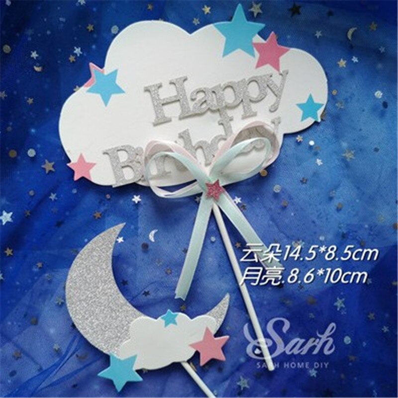 Rakieta astronauta księżyc kartka urodzinowa ozdoba ozdoba na wierzch tortu deser na dzień dziecka piękne prezenty