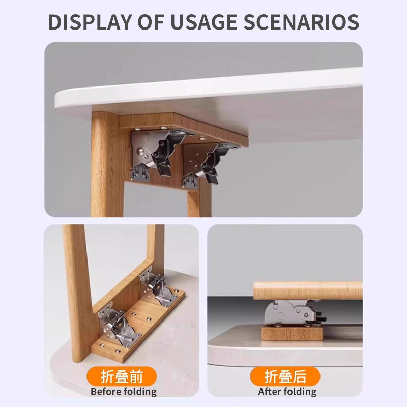 Charnière Autobloquante Pliante Résistante à 180/90 °, Connecteur à Angle Droit, pour Table à Thé et Meubles