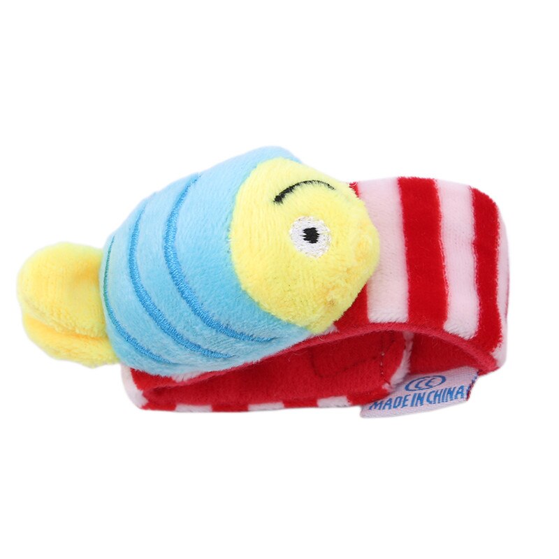 Leuke Cartoon Dier Vroeg Onderwijs Soft Hand Bell Rammelaars Kids Knuffels Baby Pols Rammelaar Speelgoed: Blue fish