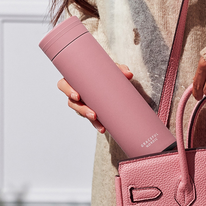 500ml bärbara vattentermos tevakuumflaskor med filter rostfritt stål sport termisk kopp kaffe teflaska företag