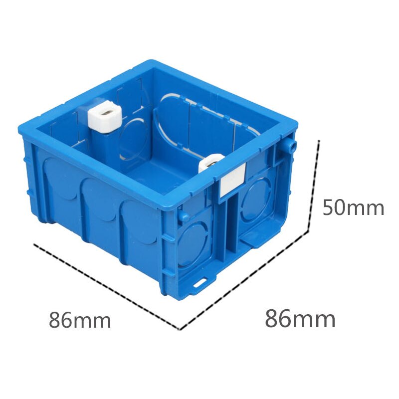Type 86 Splicing Cassette Wall Switch Socket Junction Box PVC Concealed Bottom Box Wire Project Case: Blue