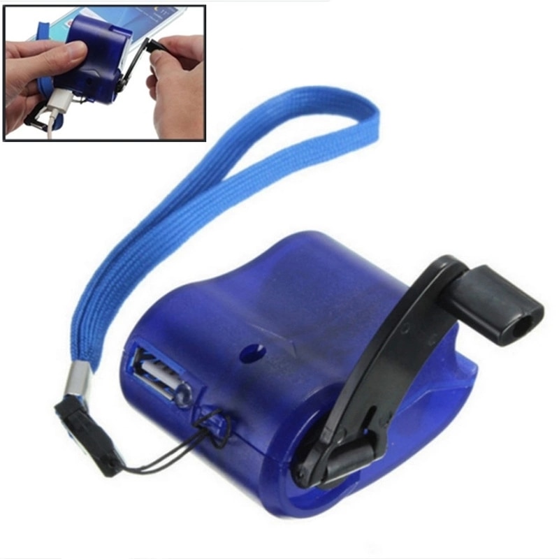 Portable Hand Cranked Power Dynamo Generator Outdoor Emergency USB Charger for Mobile Phone Camera Travel Charger