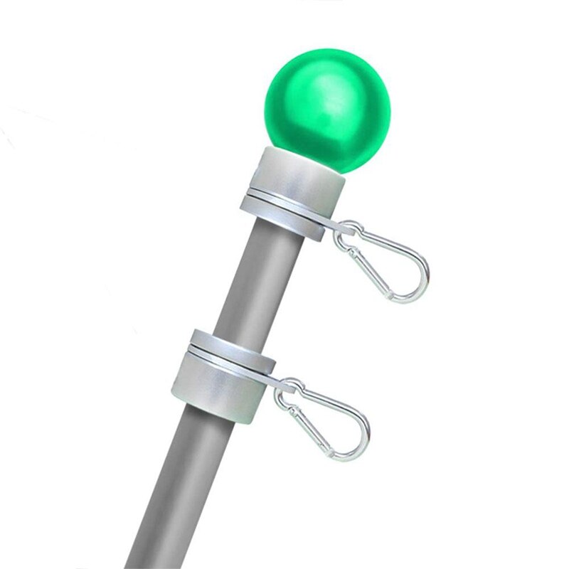 2Pc Plastic Vlag Pole Ringen 360 Roterende Vlaggenmast Vlag Montage Ringen Met Vaste Haak Anti Wrap Voor 0.8 1.26Inch Vlag