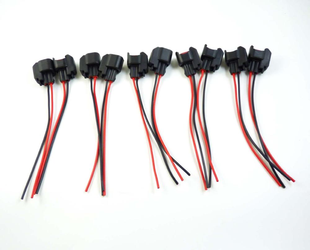 ISANCE Fuel Injection Connector Plug &amp; Pigtail Wires For Ford Chevrolet Cadillac Mazda Dodge Jeep Hyundai OE# S824 WPT-159: 10 pieces