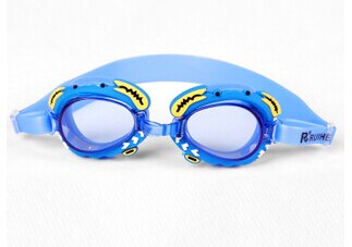 Gafas de natación profesionales para niños, lentes de dibujos animados, Delfín, antivaho, impermeables, para natación: Blue