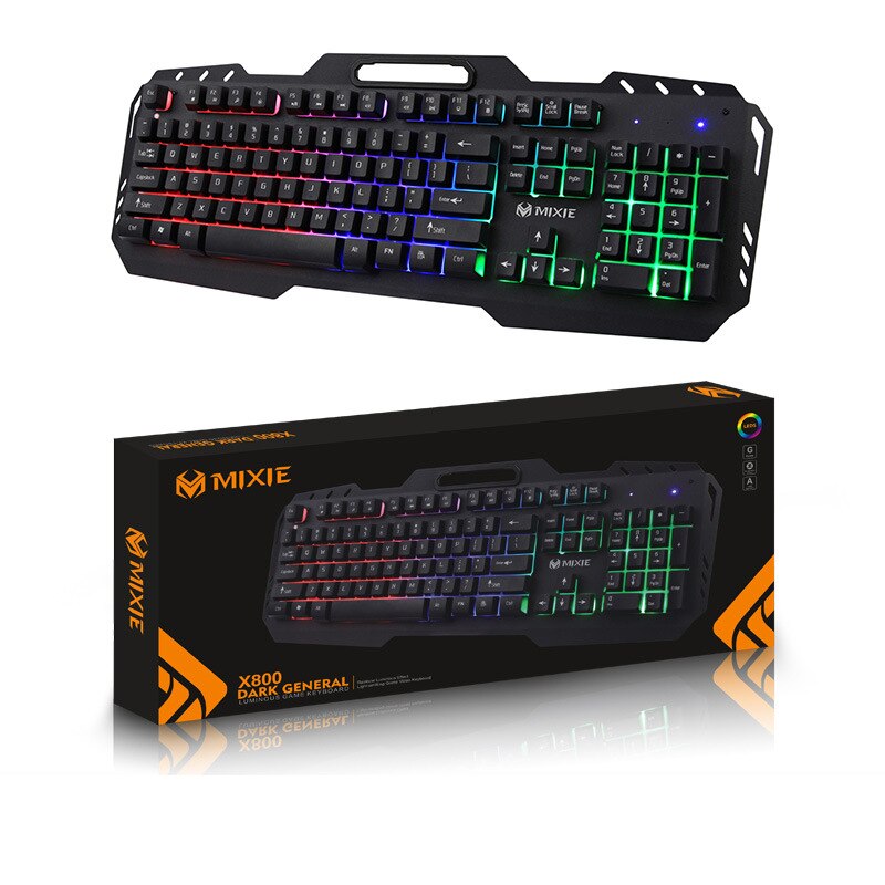 MIXIE X8000 Keyboard with Mouse Set Bracket Metal Mechanical Keyboard Wired Computer UBS Backlit Gaming Mouse Keyboard