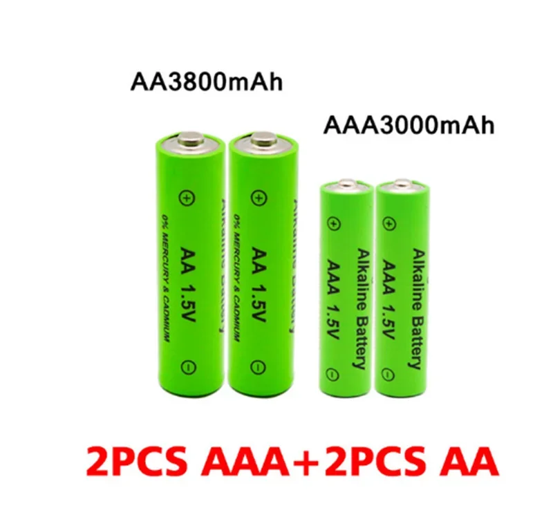 Aa + aaa genopladeligt  aa 1.5v 3800 mah /1.5v aaa 3000 mah alkaline batteri lommelygte legetøj ur  mp3 afspiller udskifte ni-mh batteri: Gul