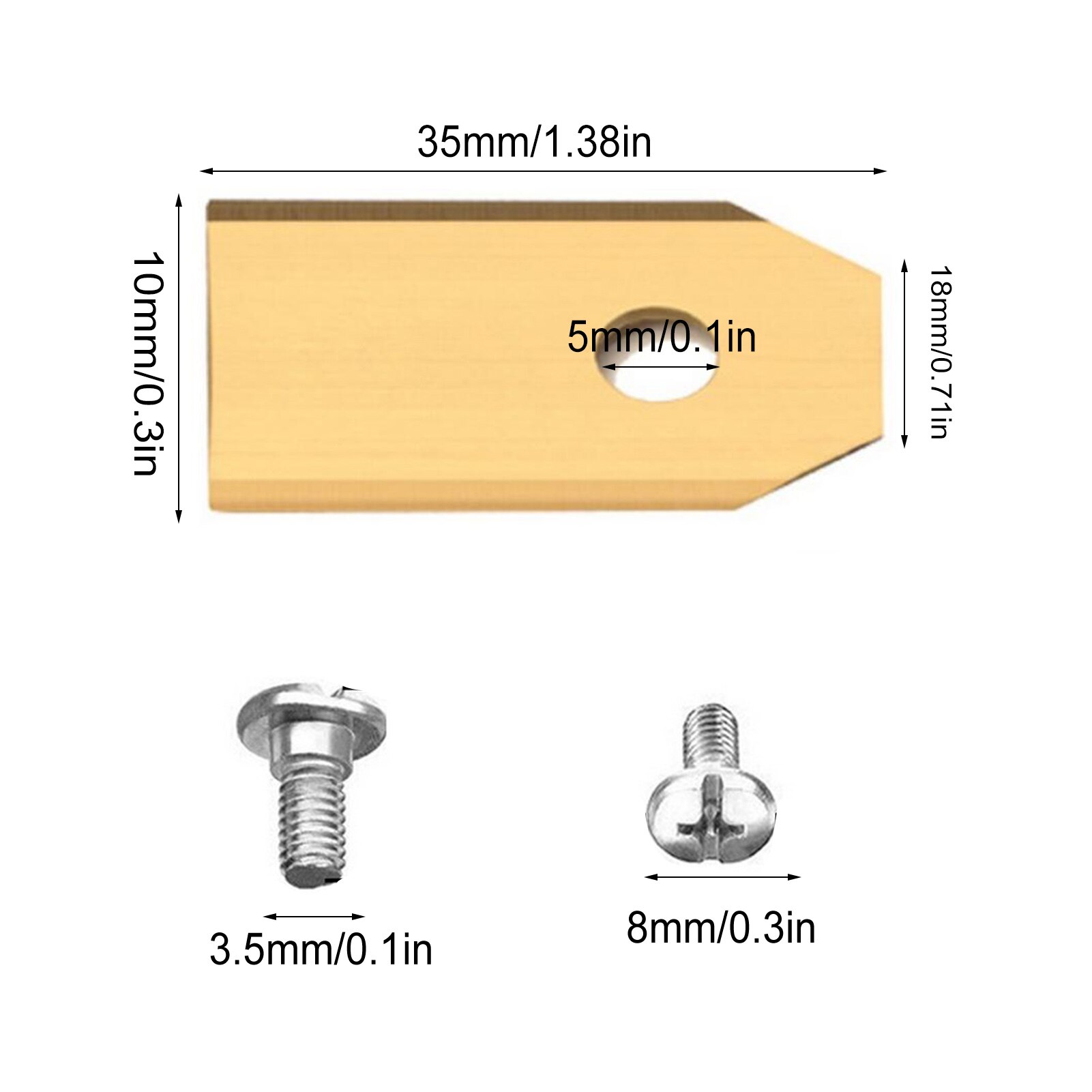 Outdoor Gardening Lawn Mower Blade Set Golden Titanium Plated Garden Machinery Lawn Mower Blade Set With Screws