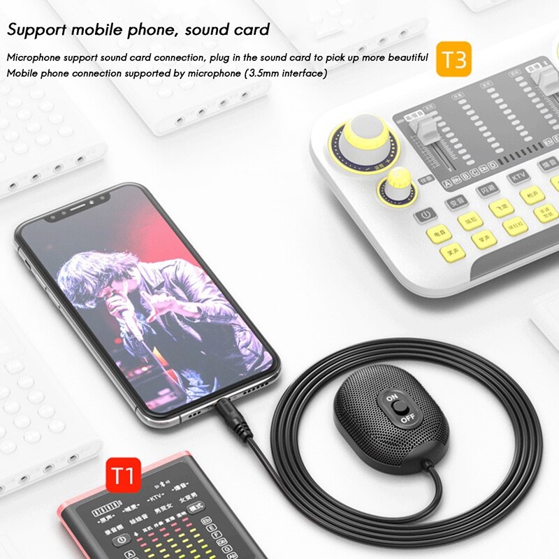 U1 Omni-Directional Microphone 3.5mm AUX Condenser Microphone for Business Conference PC Laptop Voice Pickup Mic