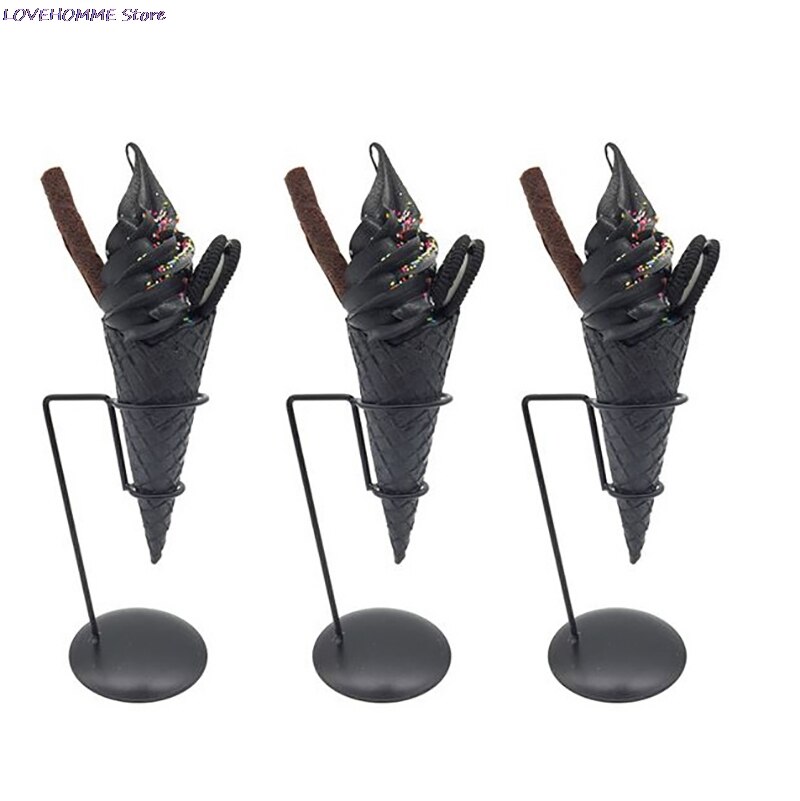 Ice Cream Cone Holder Display Stand Birthday Wedding With Base Popcorn Reusable Restaurant Sushi Hand Rolls Sweets Shop Party