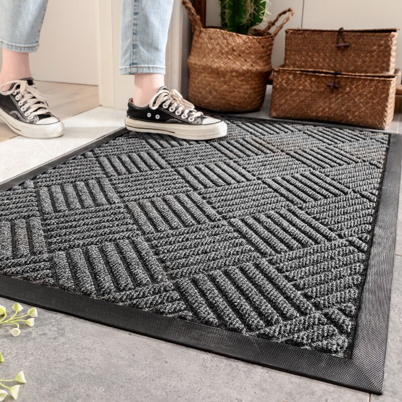 Tappetini per porte inferiori in gomma per interni esterni antiscivolo tappetini antiscivolo tappeti per bagno tappeti plaid grigio ingresso zerbino