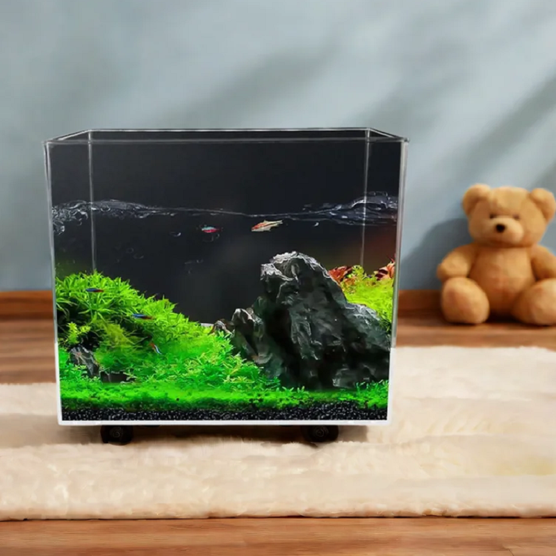Małe akwarium o wysokiej przezroczystości Małe akwarium robić dekoracji wnętrz Gładkie krawędzie Akwarium na biurko Dekoracyjne majsterkowanie dla akwarystów