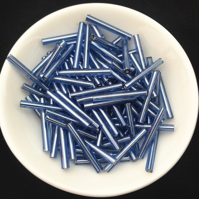 500g/ pakke 2.5*20mm lang størrelse sølv kerne tjekkisk glas frø bugle perler rør til smykker beklædningsgenstand tilbehør perler til tøj