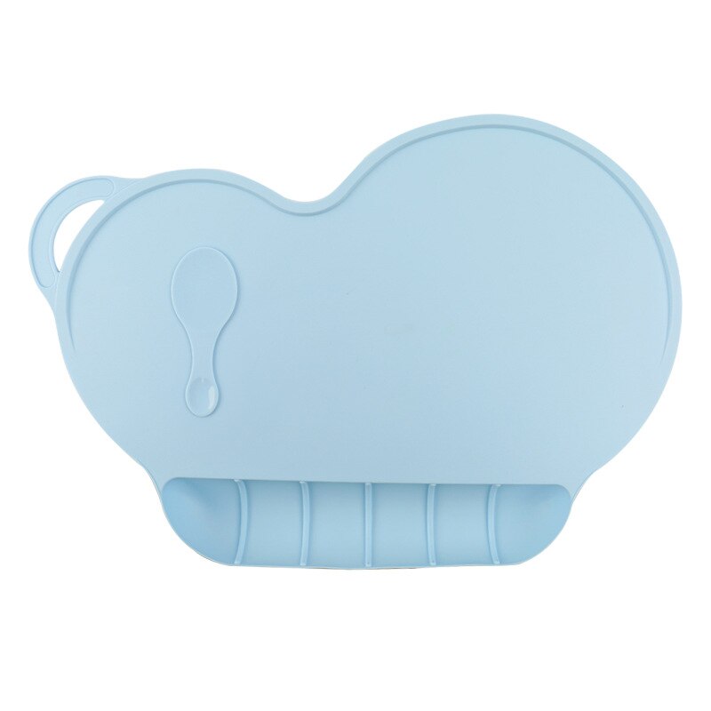 Kinderen Siliconen Placemats Food Grade Draagbare Baby Te Reinigen Waterdichte Non-Slip Opvouwbare Placemats: Sky Blue