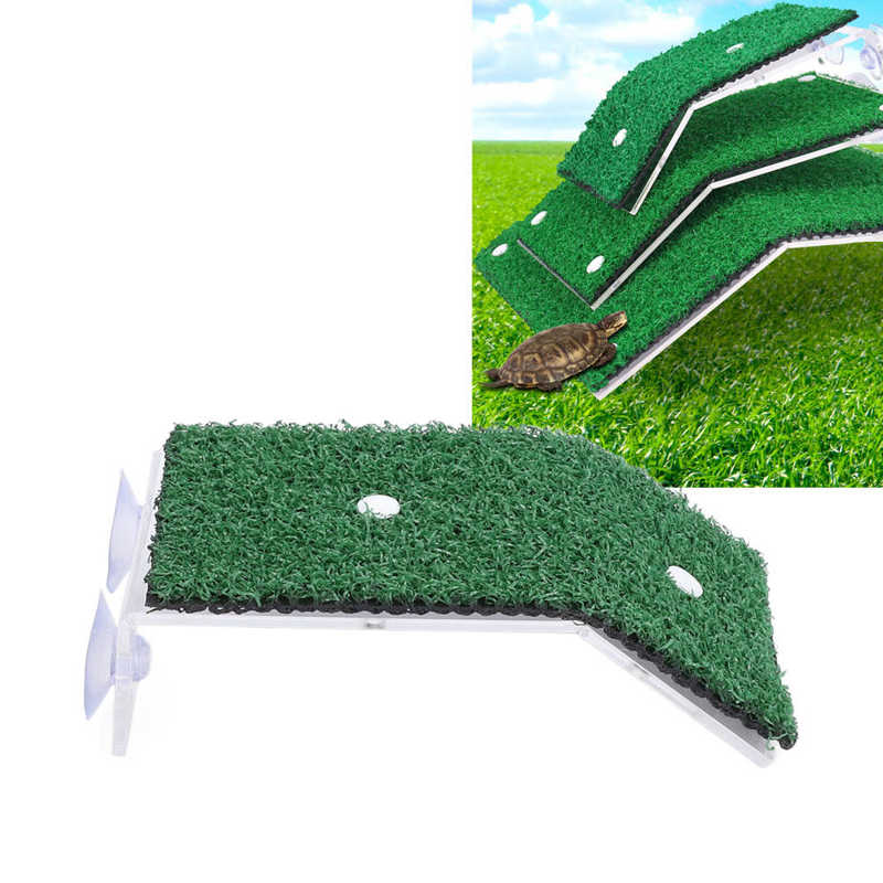 Tortoise Terrace Artificial Green Lawn Turtle Climbing Terrace for Aquatic Pet
