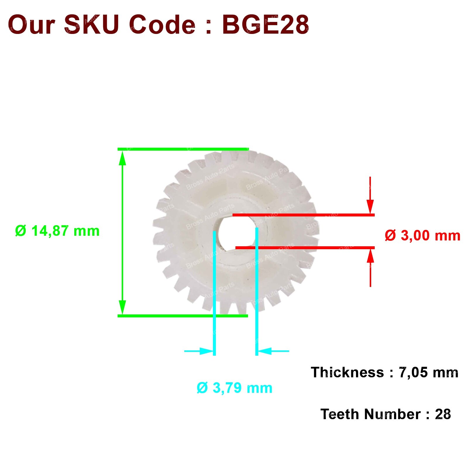 Esc EGE28 Zijspiegel Vouwen Gear Voor Honda Jazz Stepwgn MK2 Toyota Vios 28 Tanden Snelle Levering Uit Turkije