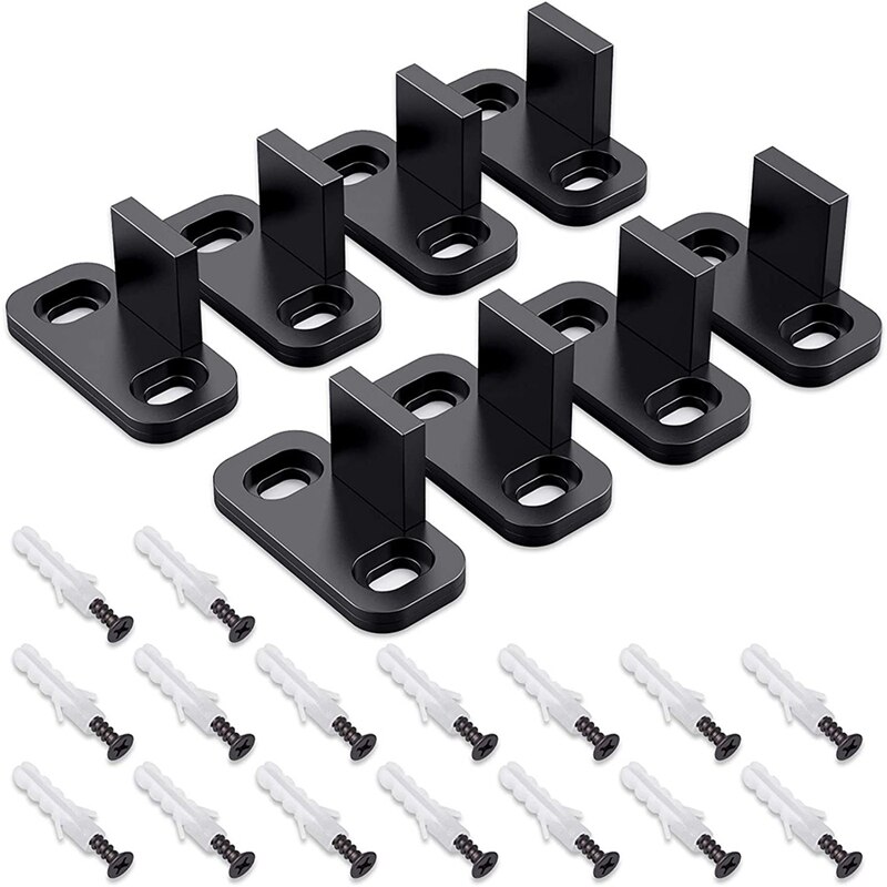 8 Pieces Sliding Barn Door Floor Guides Closet Door Guides Hardware Plastic Simple Floor Wall Mounted Bottom Track Guide: Default Title