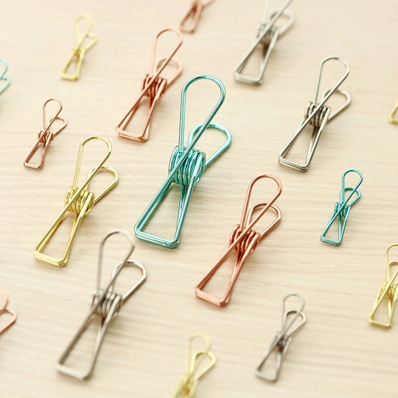 office supply stationery multicolour metal cutout fish tail clip binder clips stationery storage spring clip