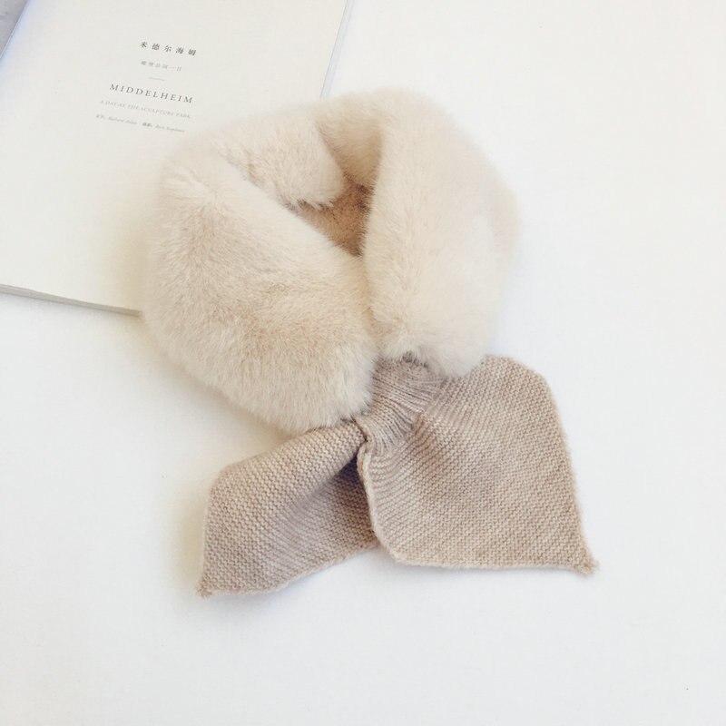 Soft Faux Fur Children Scarf Warm Winter Kids Scarfs for Girls Knitted Neck Warmer Kids Scarves Princess Collar 2-6Y