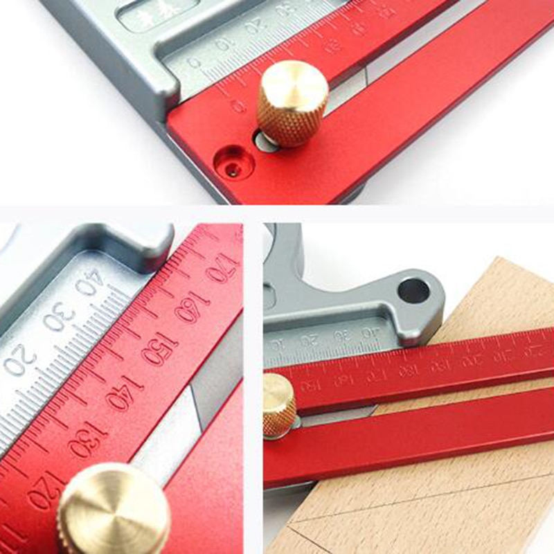 200/300/400mm 45 degree ruler Aluminum marking Ruler Height Ruler Woodworking Scriber Woodworking Scribe Gauge Measuring Tool