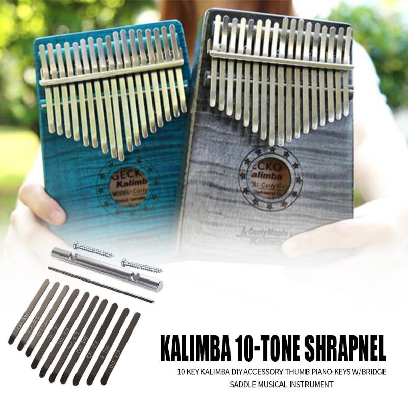 Juego de 10 teclas conjunto de instrumentos musicales pulgar Piano puente para Kalimba DIY piezas de repuesto