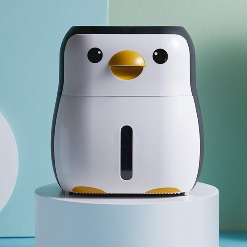 Toilet Paper Holder Penguin Free Punch Paper Roll Holder Tube Toilet Hanging Wall Roll Box Bathroom Product