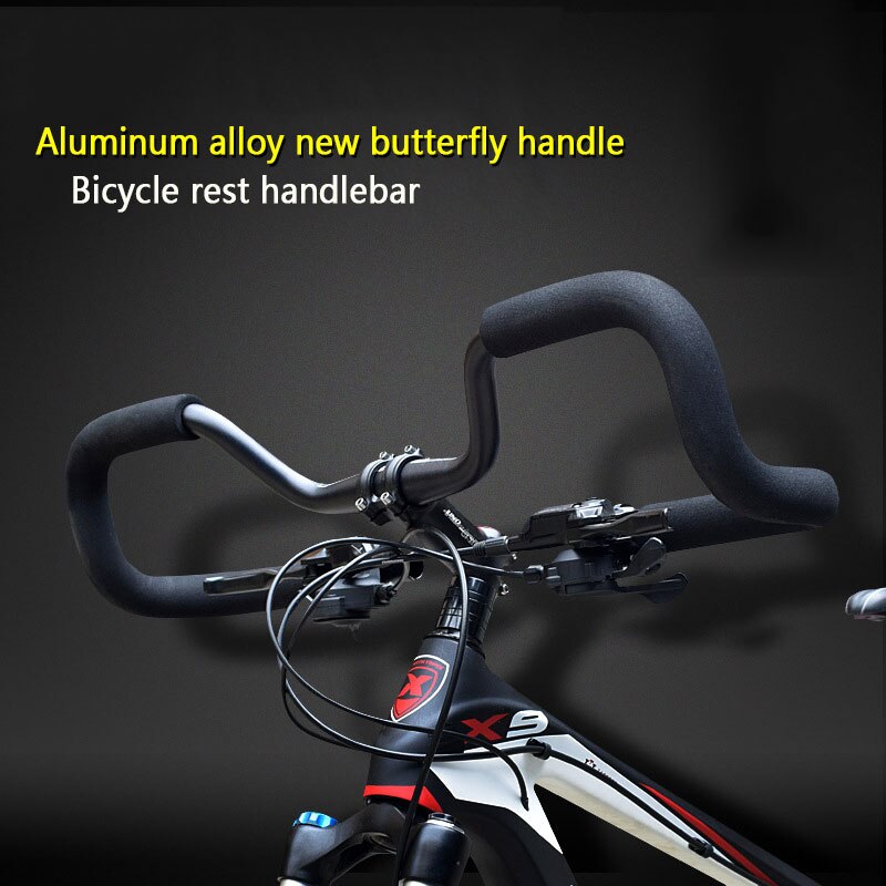 Bicycle Handlebar Mountain Road Bike Butterfly Handlebar Bicycle Bike Fixed Gear Rebuilding Aluminum 31.8*620mm With Cover