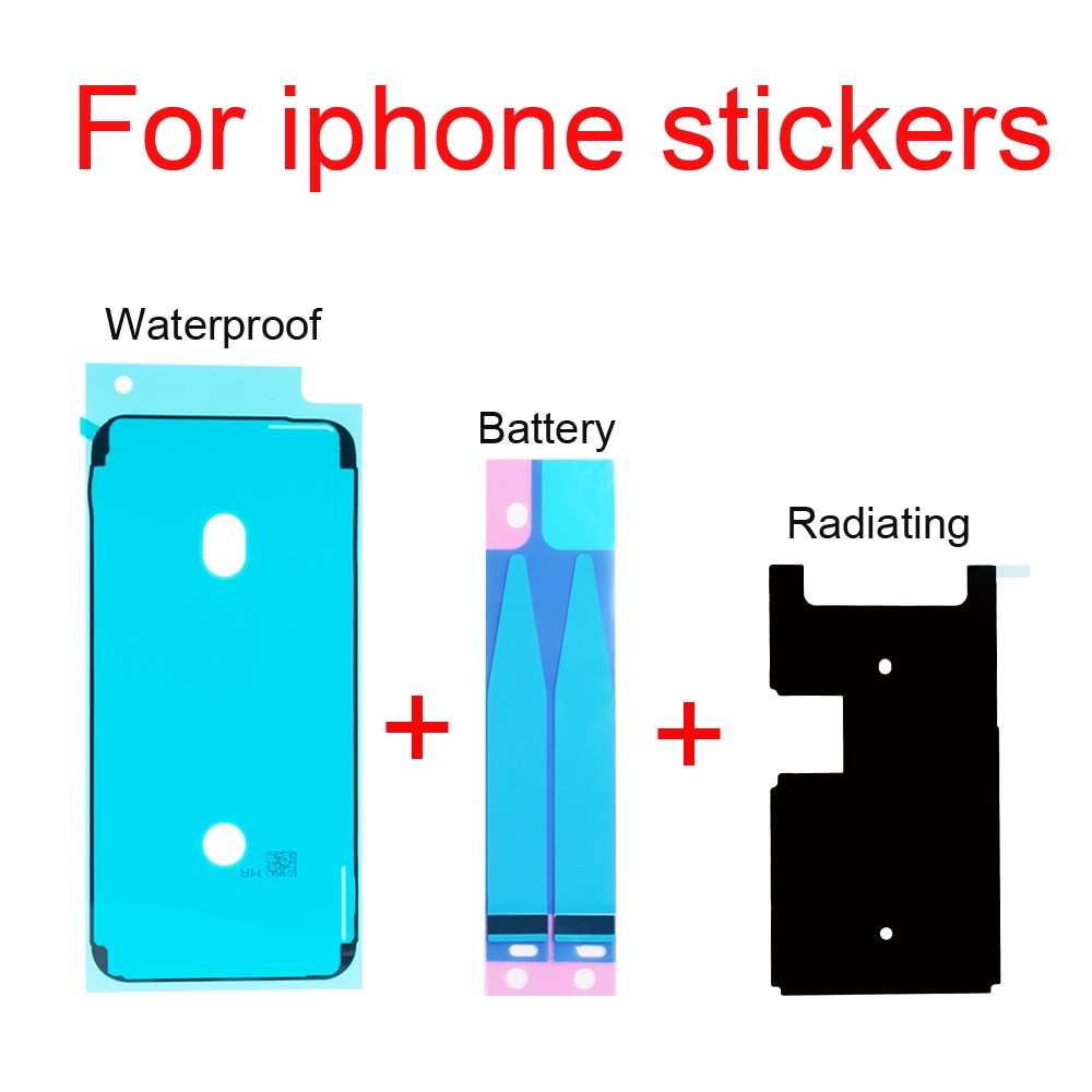 Ett set batteri + vattentätt + utstrålande klistermärken för iphone 6s 7 8 4.7 "& 6s 7 8 plus 5.5 " limreservdelar