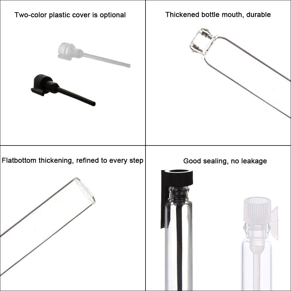 1ml/2ml/3ml/5ml Empty Mini Glass Perfume Small Sample Vials Perfume Bottle Laboratory Liquid Fragrance Test Tube Trial Bottle