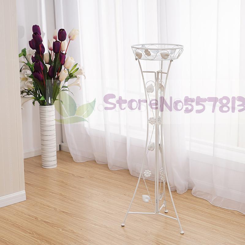 Support de fleurs vertes en fer forgé à une seule couche, pot d'orchidées suspendu d'intérieur pour balcon européen: Height 118cm 7