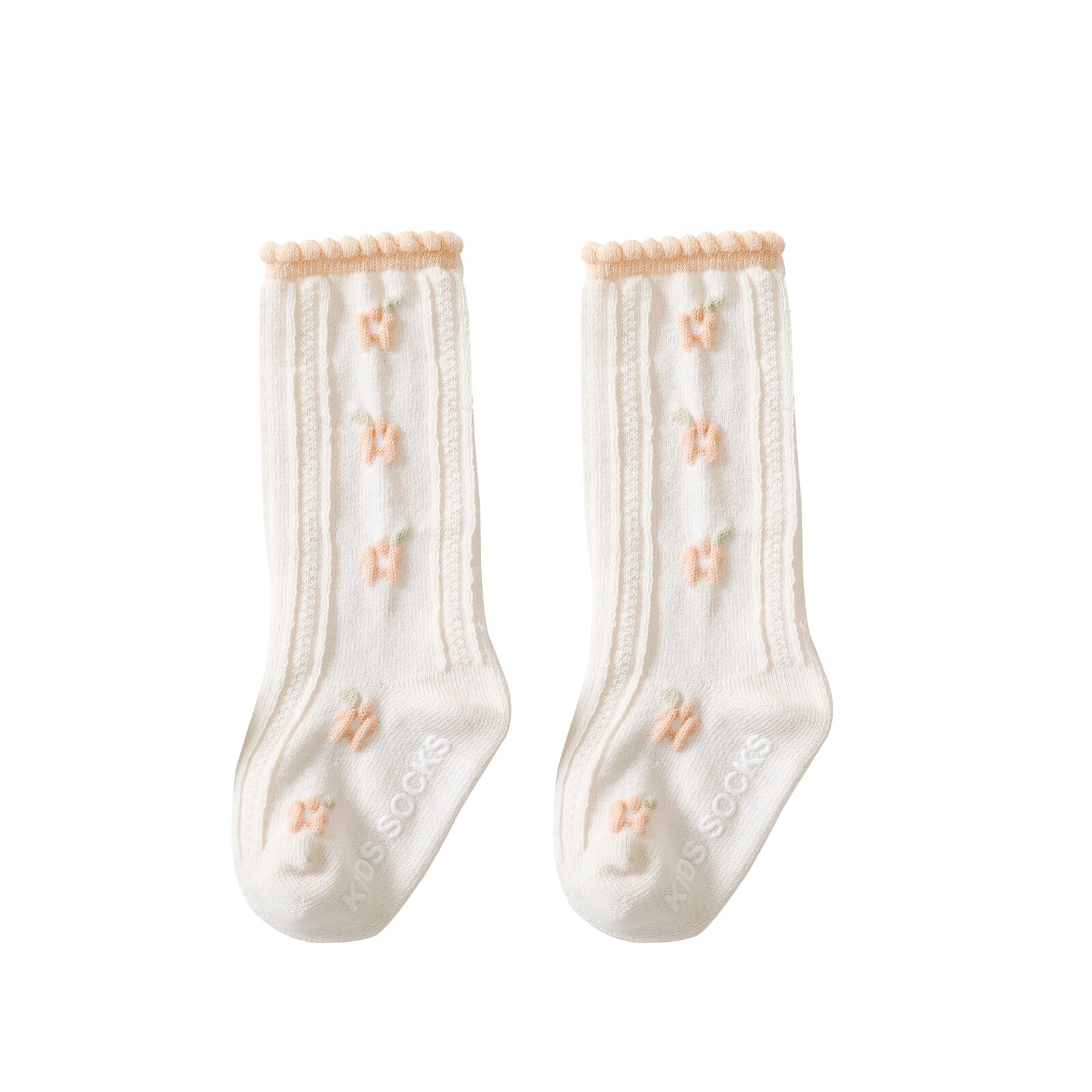 Kids Meisjes Casual Kousen Borduren Bloem Patroon Siliconen Dot Antislip Bloem Kousen 0-5Years Oude: D / 3-5Years Old