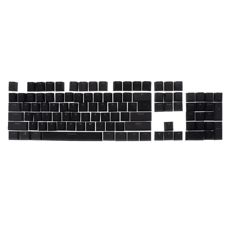 Translucent Double Shot PBT Keycaps - 104 Keys - Backlit for Cherry MX Mechanical Keyboard Switches: Black