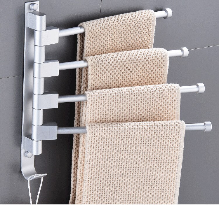 Badkamer Handdoekenrek Draaibare Handdoekhouder Wall Mounted Aluminium Handdoek Hanger Keuken Plank Badkamer Accessoires: 02