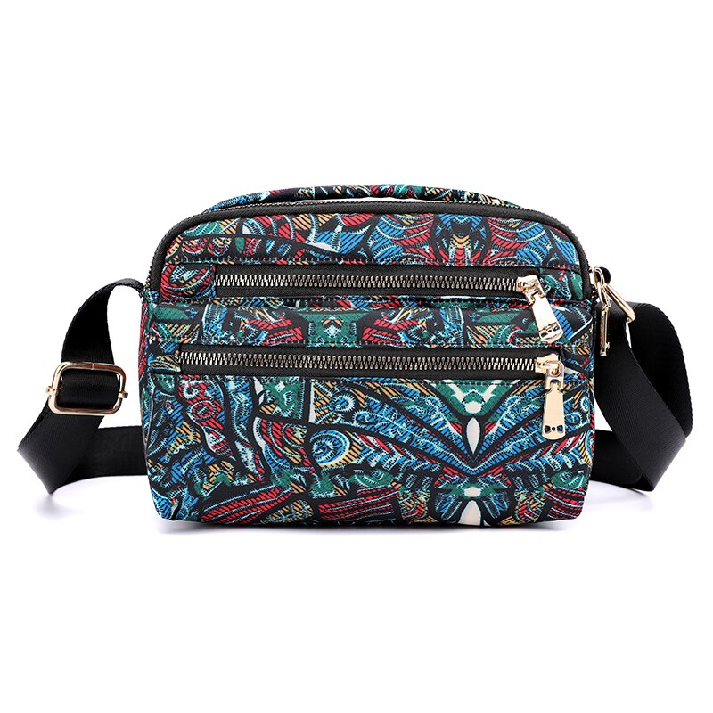 Mini Floral Shoulder Bag Women Nylon Waterproof Soft Zipper Crossbody Versatile Purses And Handbags Bolsa Feminina Sac: 2